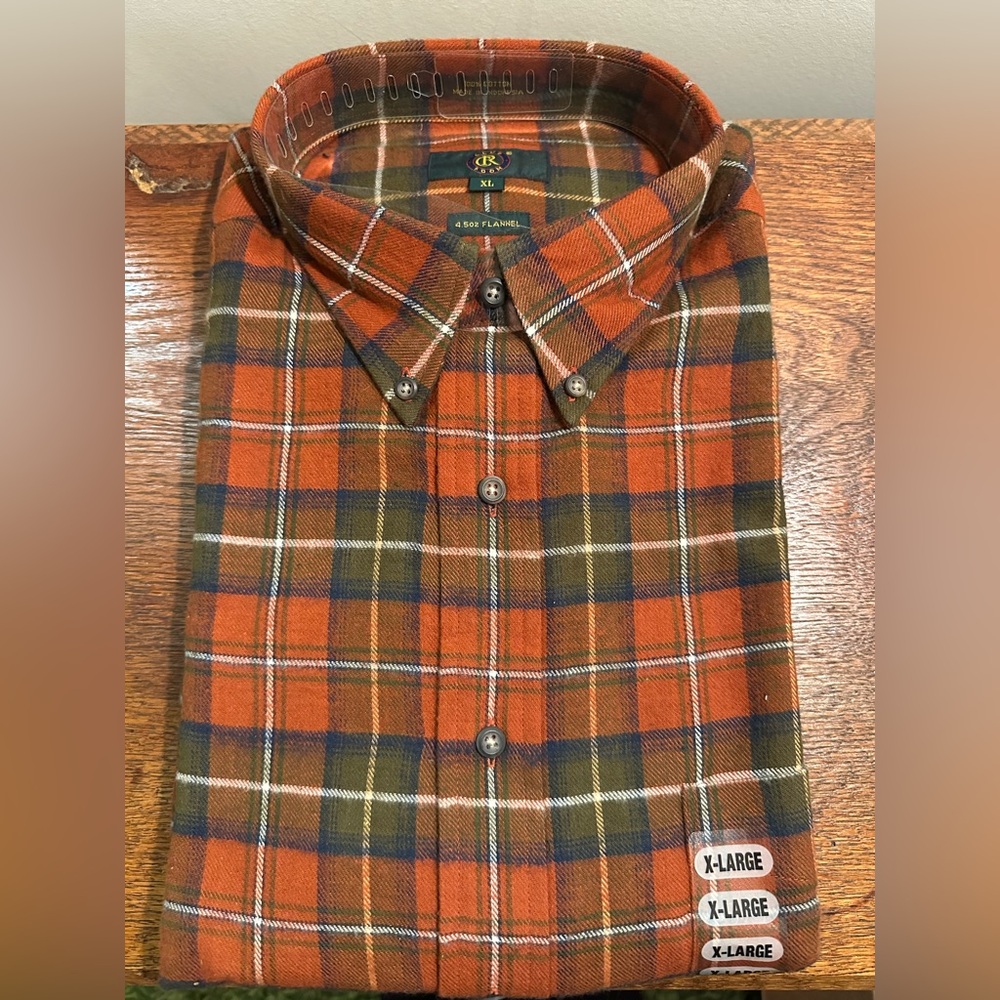 Club Room Orange Plaid Flannel size XL